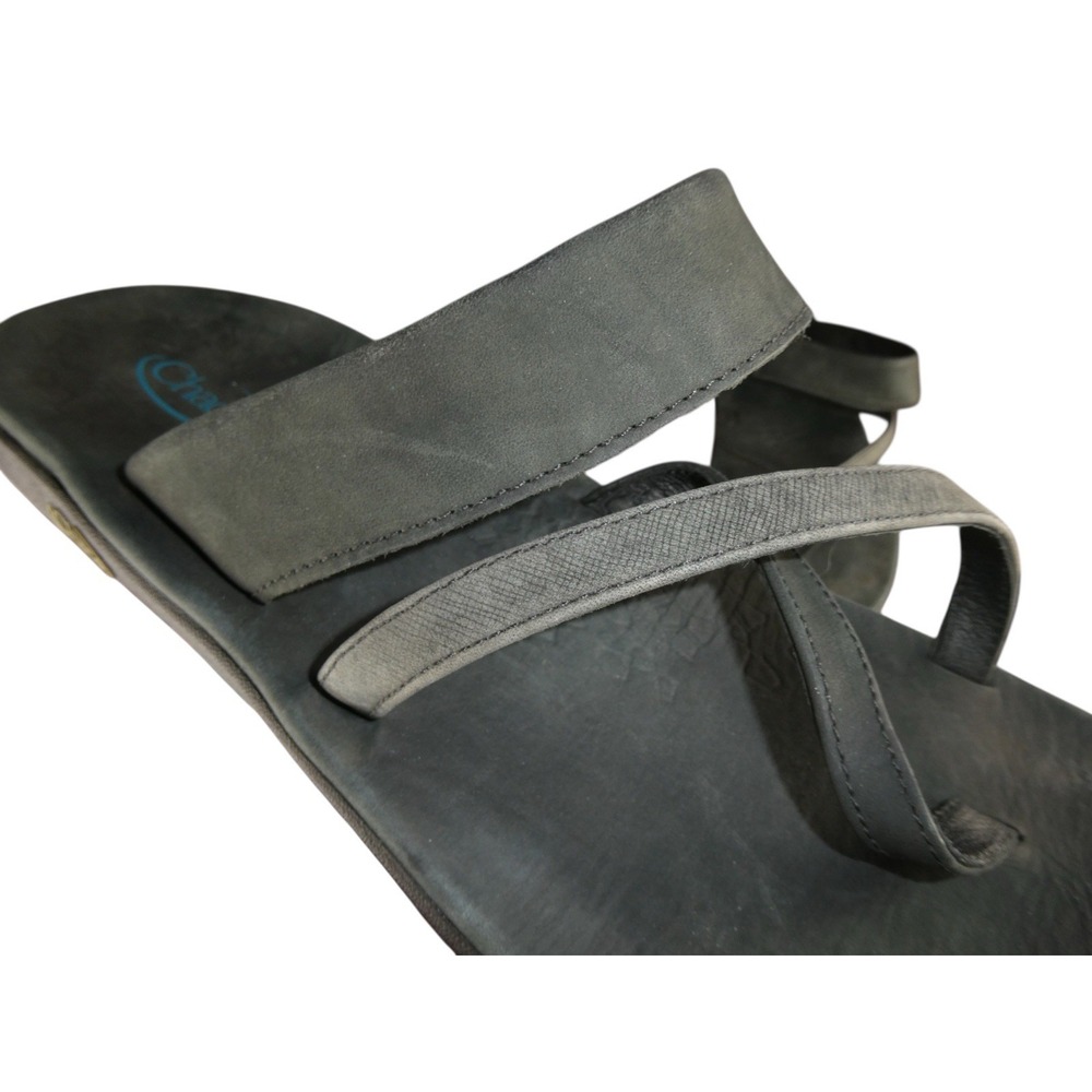 Chaco Womens 10 Leather Flip Flop Sandals Black J103650 Strappy Comfort Beach - Picture 5 of 7
